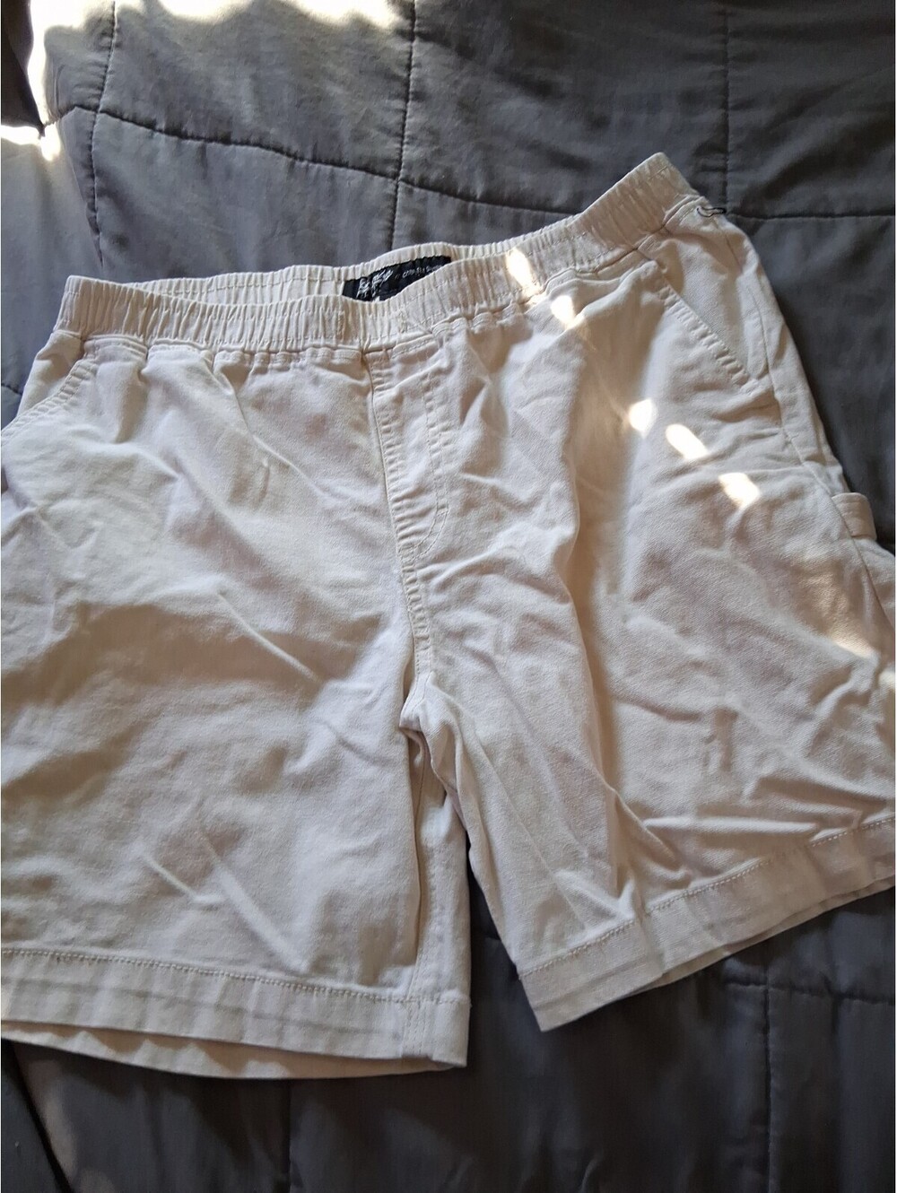 Brooklyn Cloth Beige Stretch Carpenter Shorts Men’s Medium Drawstring Pockets E2
